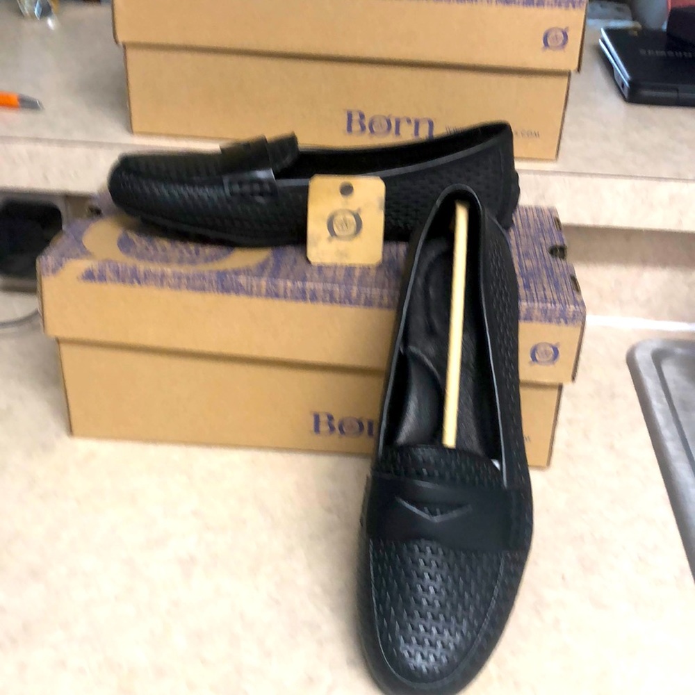 Born black flats, hand crafted leather.
